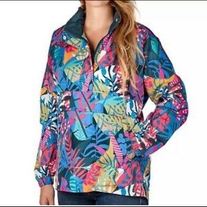 Lauren James Water Resistant Hooded Lightweight Anorak Jacket Multi Color NWT